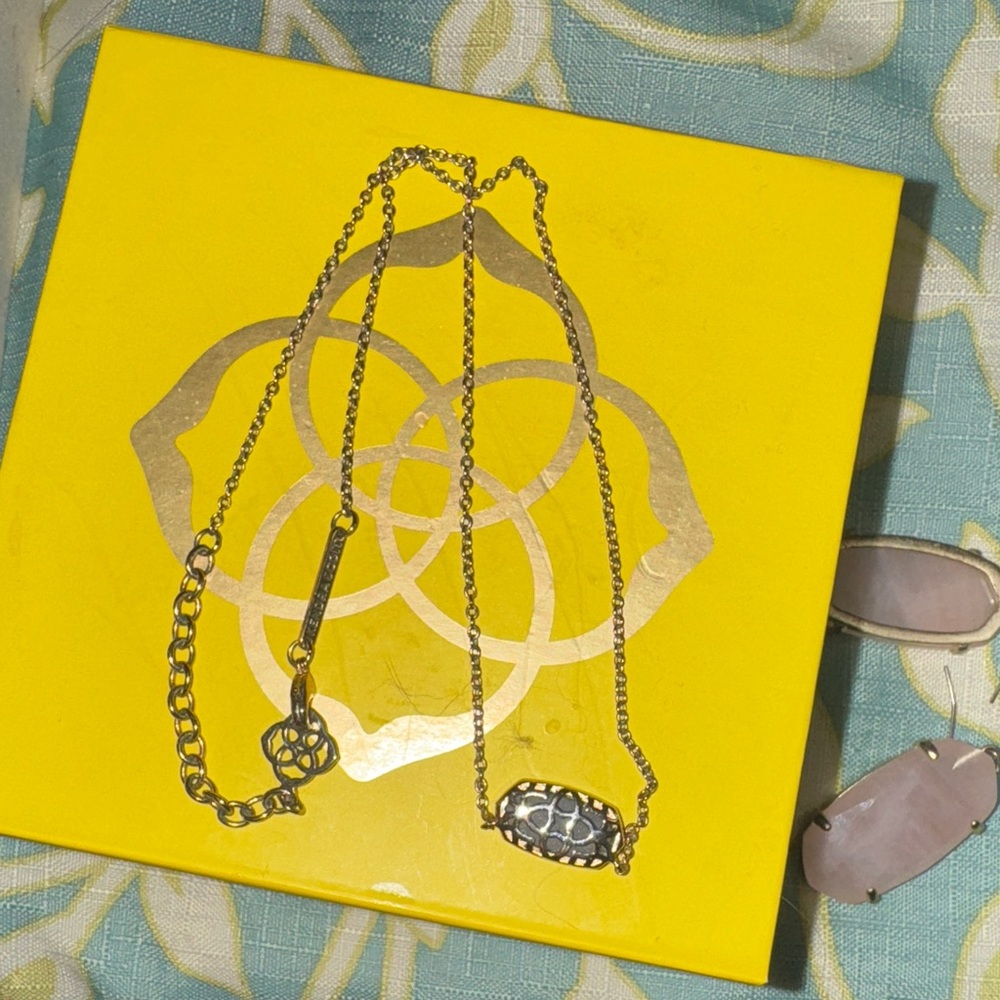 Kendra Scott Gold Druzy Bar Necklace - Picture 3 of 4